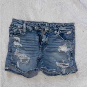 American Eagle Outfitters Women's Blue Distressed Shorts